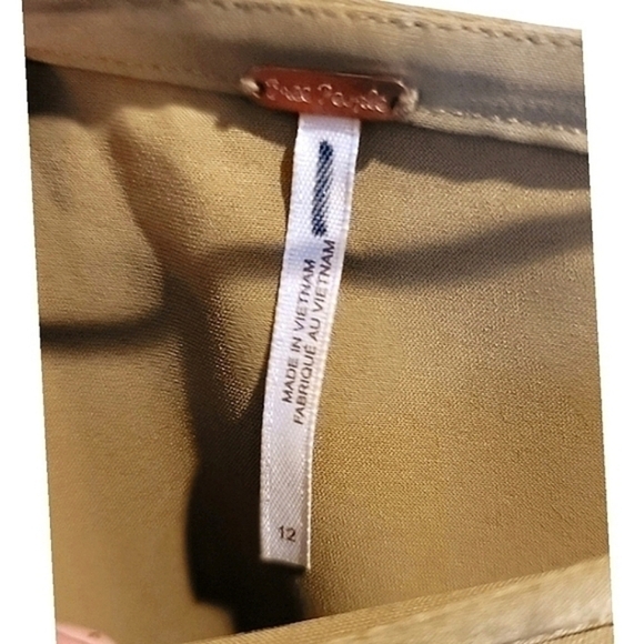 FREE PEOPLE CERINE GREEN RUNCHED MIDI SKIRT SIZE 12, New - Picture 4 of 5